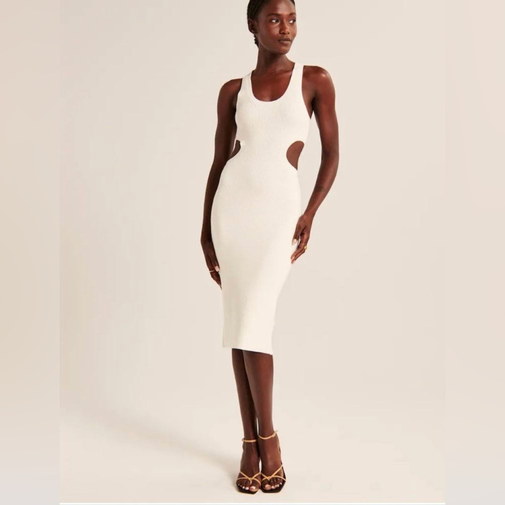 Abercrombie and Fitch Elevated Knit Side Cutout Midi Dress sz S.